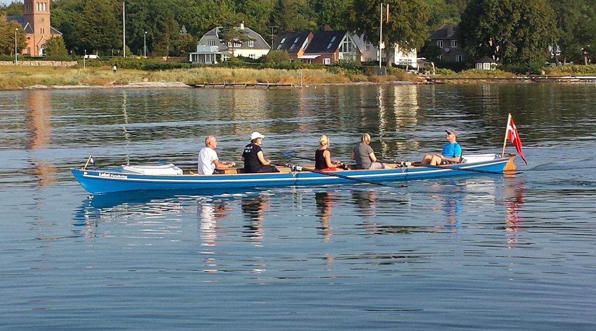 Inrigger 4+ rowing boat in Helsingor