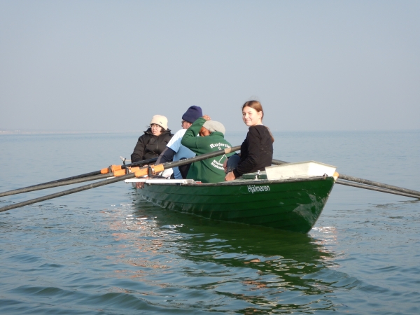 Inrigger 3x+ rowing boat on the Adriatic Sea