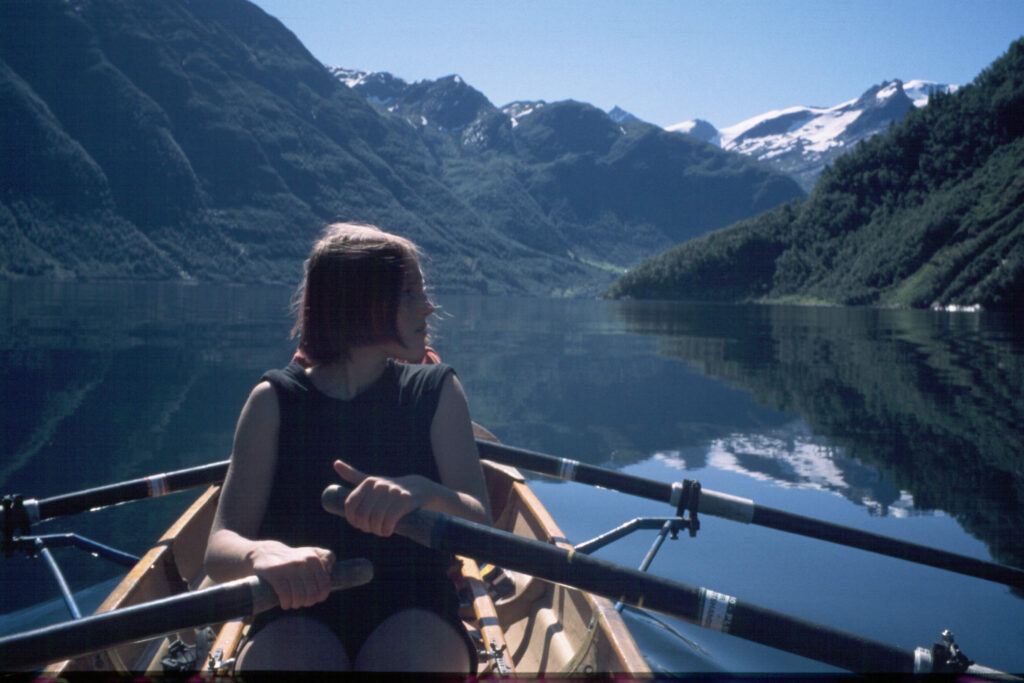 touring rowing boat on Norwegian fjord